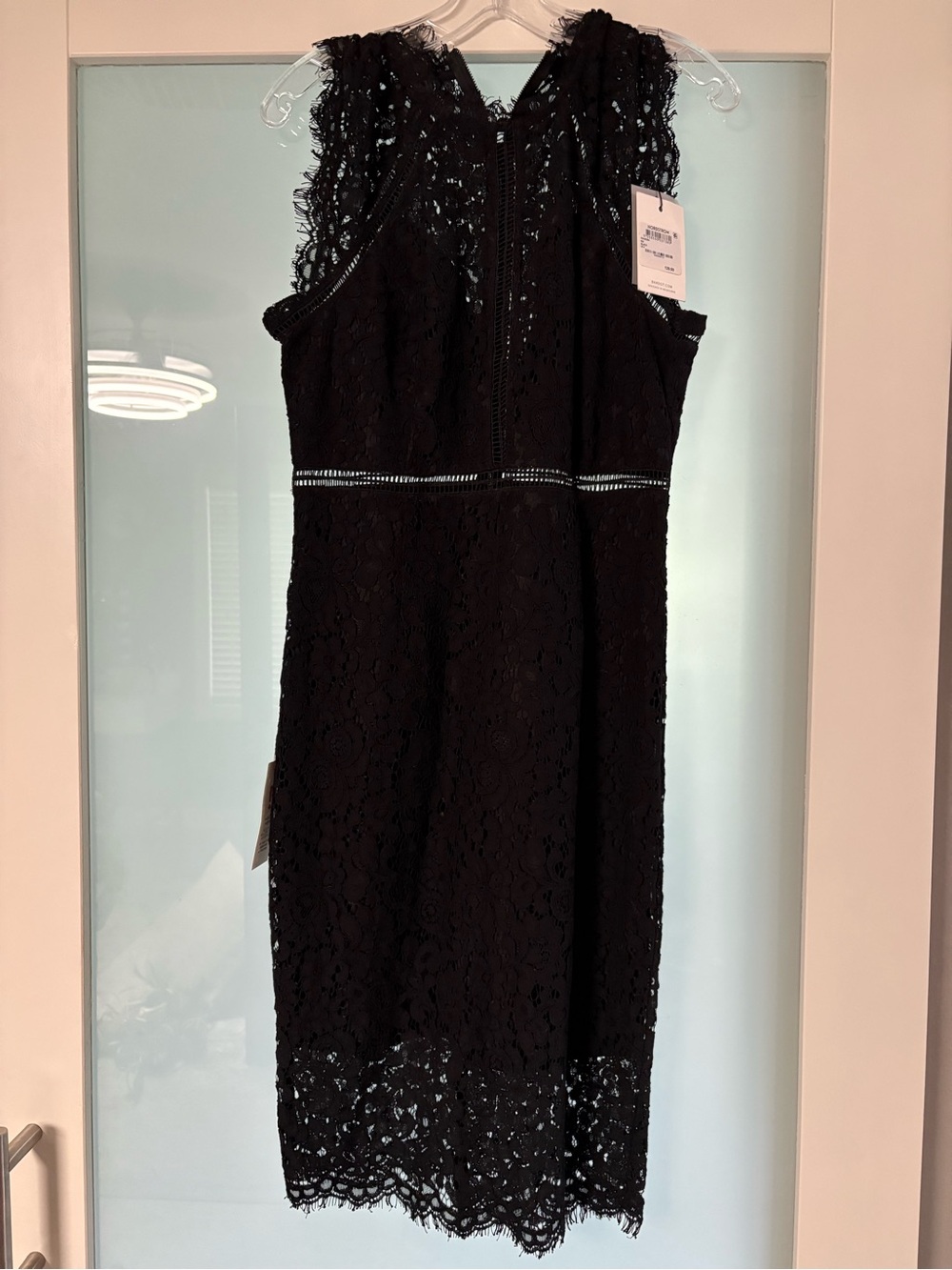 NWT! Bardot Black Lace Sleeveless Sheath Dress